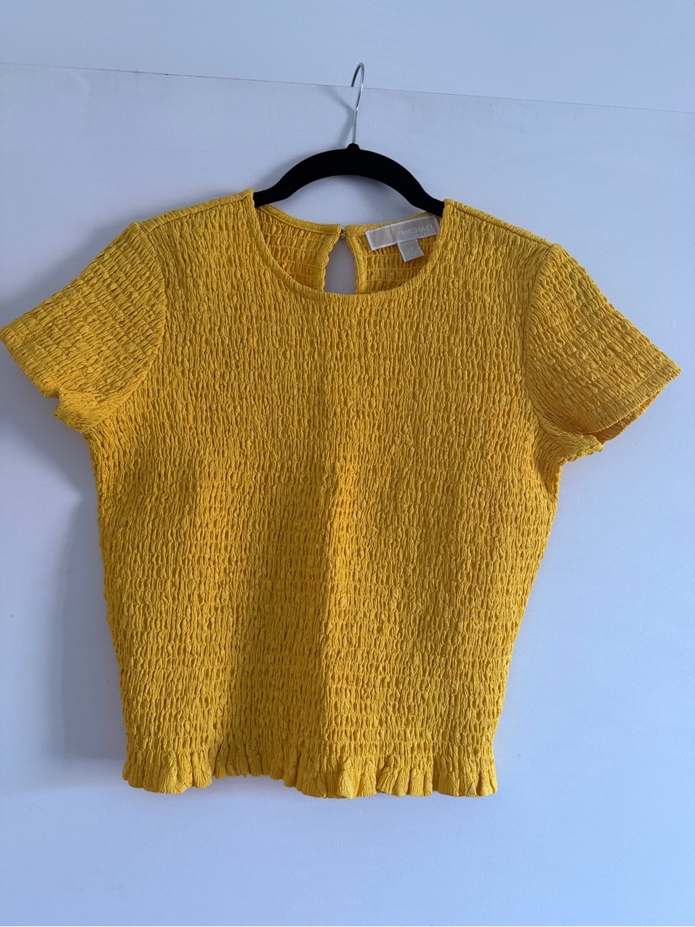 Women’s Smocked Yellow Short Sleeve Top
